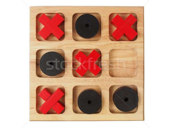 Wooden tic-tac-toe on white Stock photo © ajt