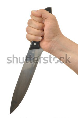 Mano cuchillo sangre aislado blanco Foto stock © ajt