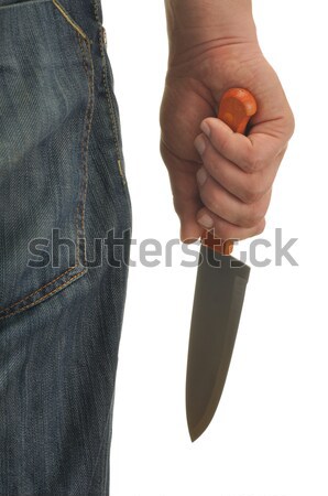 Mano cuchillo sangre aislado blanco Foto stock © ajt