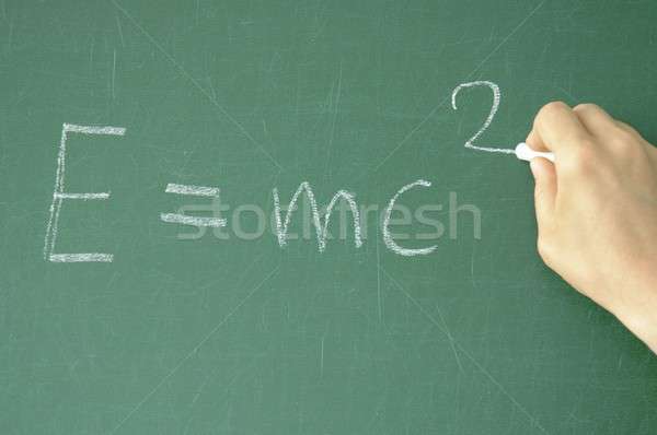 уравнение доске студент зеленый классе мелом Сток-фото © ajt