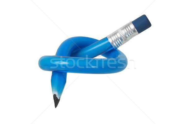 Flexibele potlood witte Blauw geïsoleerd kantoor Stockfoto © ajt