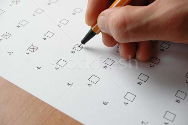 Teszt válaszok toll diák ceruza ír Stock fotó © ajt