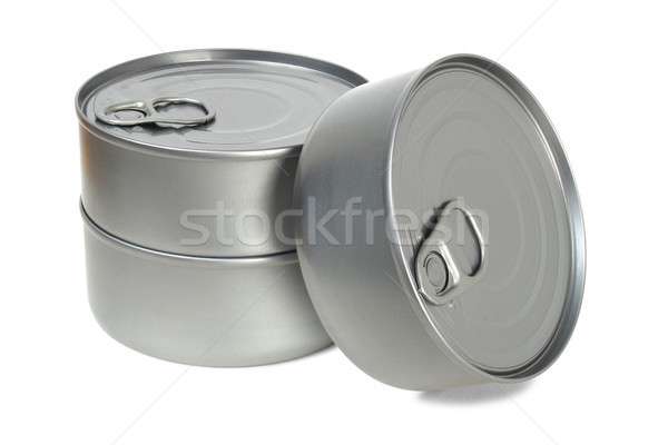 Tin weiß zwei isoliert Metall Stahl Stock foto © ajt