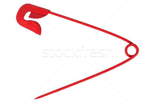 Kırmızı güvenlik pin açmak yalıtılmış beyaz Stok fotoğraf © ajt
