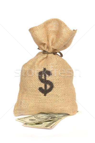 Geld Tasche isoliert Gold beachten Schatz Stock foto © ajt