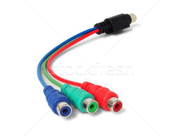 Video Kabel kurzfristig isoliert weiß blau Stock foto © ajt