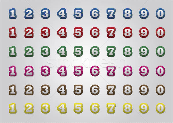 Numeri colore numero raccolta cucire confine Foto d'archivio © akaprinay