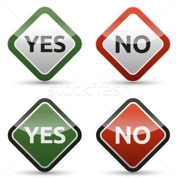 YES - NO color board with shadow on white background. Stock photo © akaprinay