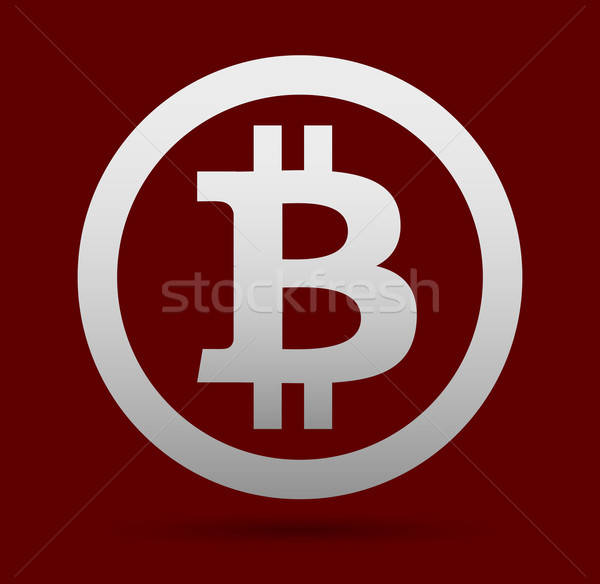 Bitcoin logo argento colore buio rosso Foto d'archivio © akaprinay