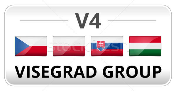 V4 Visegrad group country flag Stock photo © akaprinay