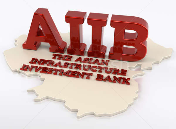 Asian infrastructuur investering bank 3d render kaart Stockfoto © akaprinay