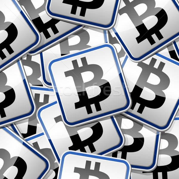 Bitcoin money sticker symbols Stock photo © akaprinay