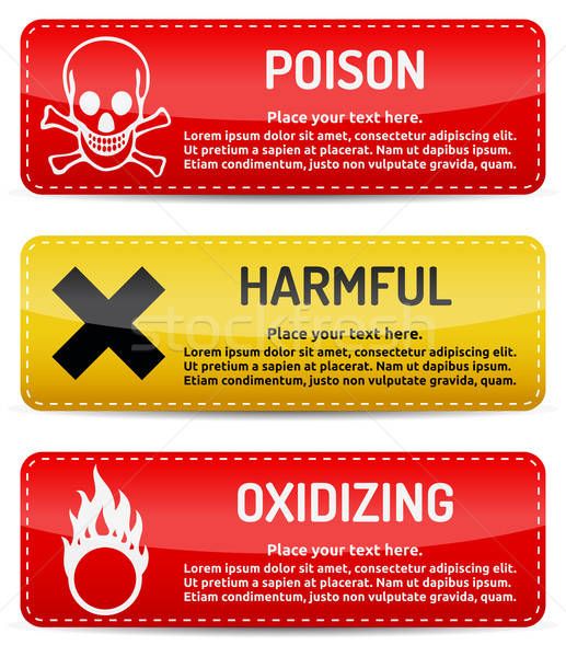 Gift schädlich Warnschild Set Gefahr Gefahr Stock foto © akaprinay