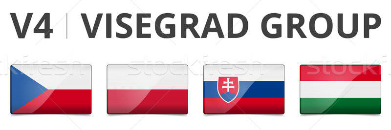 V4 Visegrad group country flag Stock photo © akaprinay