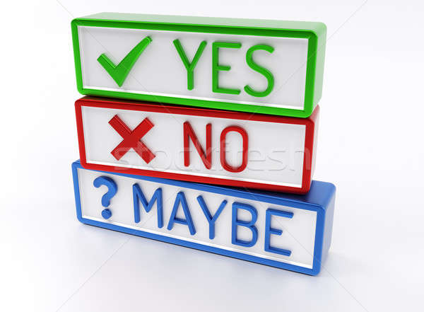 Yes No Maybe - High quality 3D Render Stock photo © akaprinay