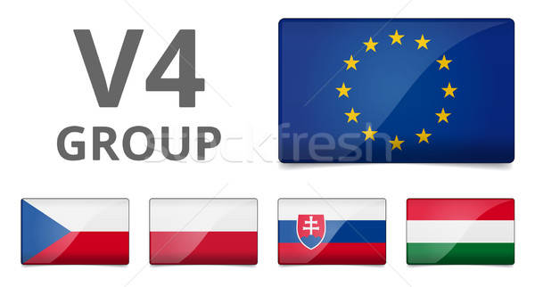 V4 Visegrad group country flag Stock photo © akaprinay