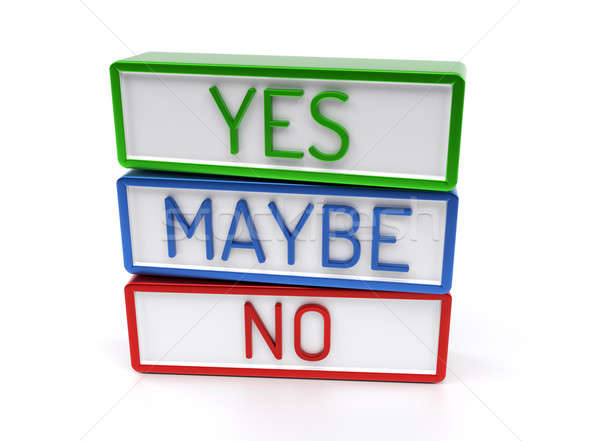 Yes No Maybe - High quality 3D Render Stock photo © akaprinay
