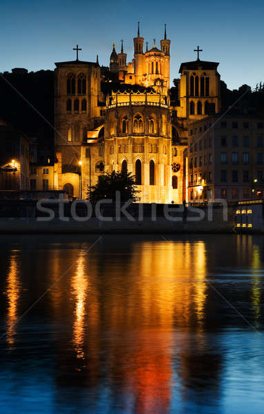 Lyon cedo noite quadro Foto stock © akarelias