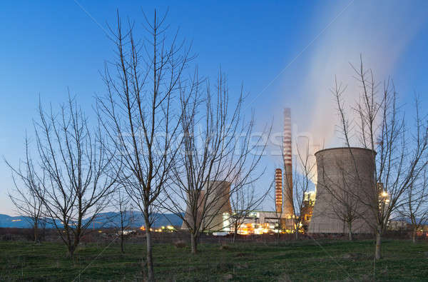 Foto stock: Muertos · naturaleza · carbón · central · eléctrica · desnudo · árboles