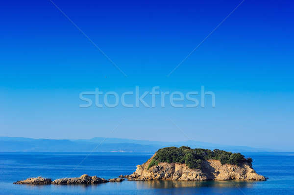 Foto stock: Pequeño · isla · mar · Grecia · cielo · azul · árboles