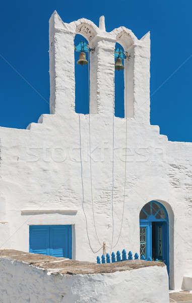 Kościoła wyspa Grecja piękna niebo drzwi Zdjęcia stock © akarelias