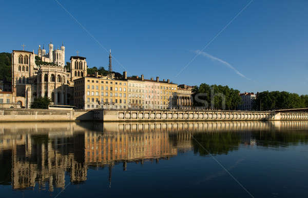 Ciudad Lyon Francia imagen paisaje urbano ángulo Foto stock © akarelias