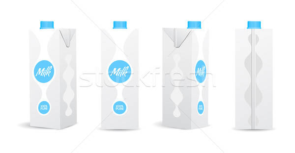 Stockfoto: Melk · karton · vector · illustraties · sap