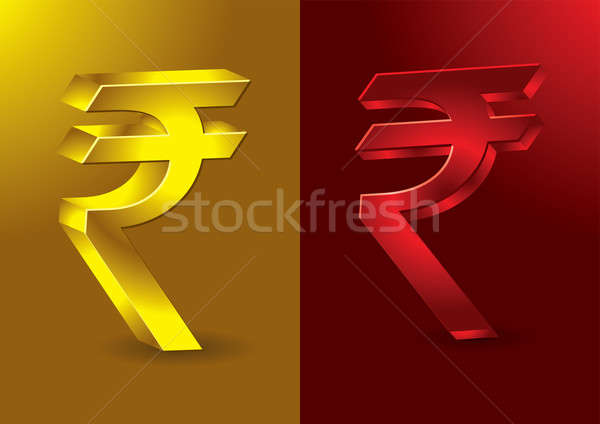 Newly formed Indian Rupees symbol in 3D Stock photo © Akhilesh