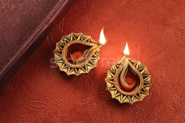 Indian Festival Diwali Deepawali Diya Lamp Lights Stock photo © Akhilesh