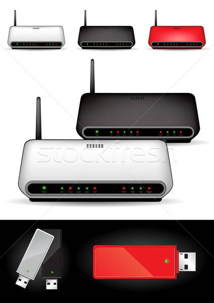 Various wireless modems - vector illustration Stock photo © Akhilesh