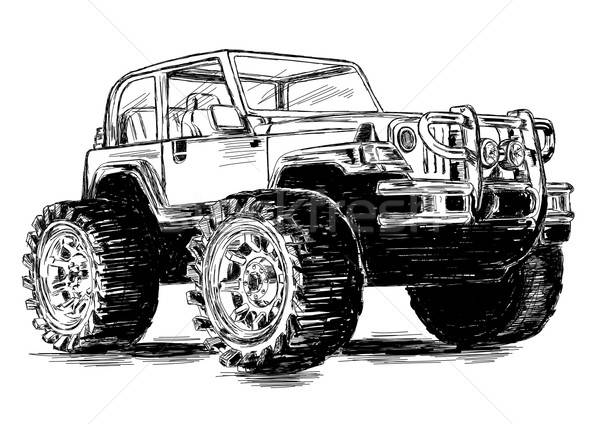 Extreme Sports - 4x4 Sports Utility Vehicle SUV Vector Illustrat Stock photo © Akhilesh