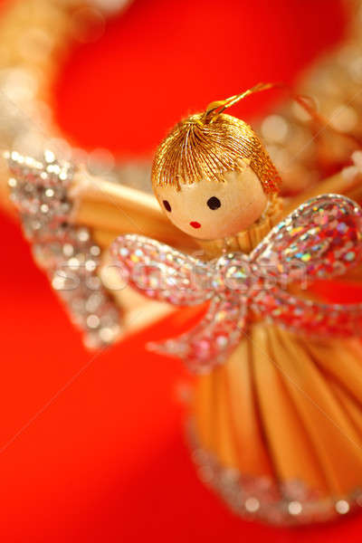 Pequeno anjo vermelho feito à mão beleza brinquedo Foto stock © Akhilesh