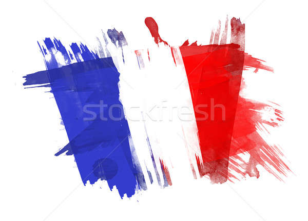 Francja banderą malowany biały tle zielone Zdjęcia stock © Akhilesh