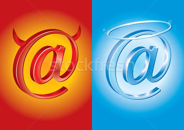 電子郵件 符號 壞 與 好 網絡 商業照片 © Akhilesh