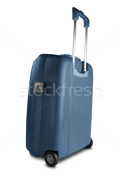 Niebieski walizkę odizolowany biały podróży worek Zdjęcia stock © Akhilesh