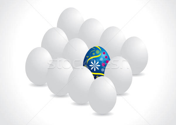 Easter egg biały jaj niebieski Zdjęcia stock © Akhilesh