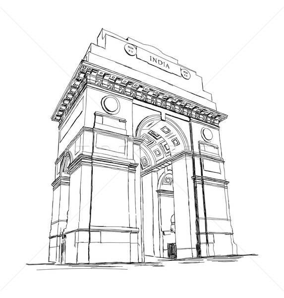 India Gate Vector Sketch Illustration War Memorial, New Delhi, I Stock photo © Akhilesh