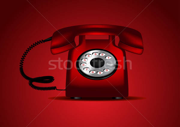 Vermelho retro telefone telefone comunicação preto Foto stock © Akhilesh