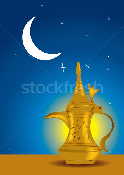 Kawy księżyc złota vintage kultury obiektu Zdjęcia stock © Akhilesh