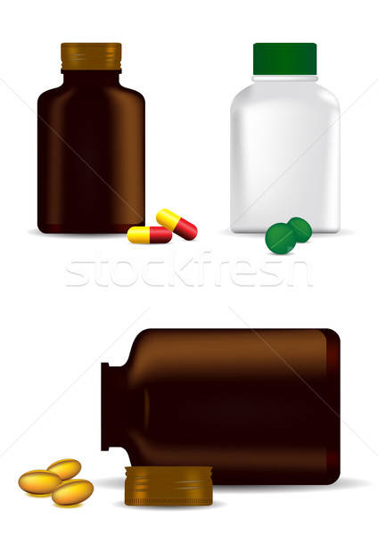 Medicine bottles, capsules and pills Stock photo © Akhilesh