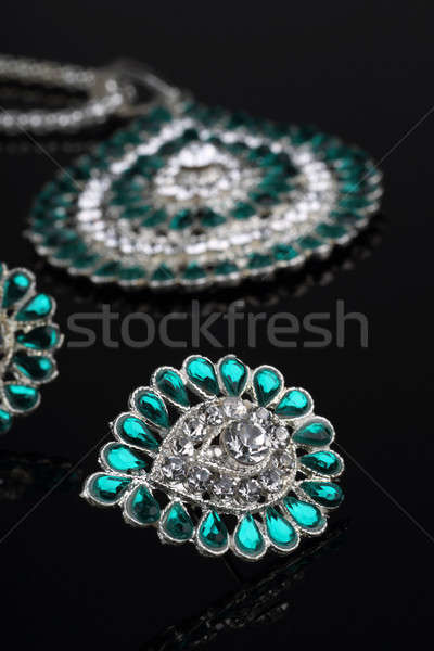 Intricate Diamond Earrings Closeup Stock photo © Akhilesh