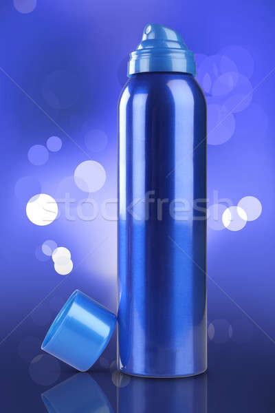 Kék dezodor parfüm konzerv üveg tükröződés Stock fotó © Akhilesh