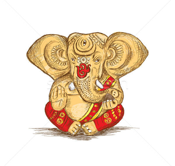 Hindu God Ganesha - Vector Sketch Illustration Stock photo © Akhilesh