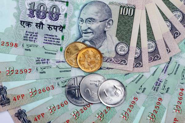 Indian Currency Rupee Notes and Coins Stock photo © Akhilesh