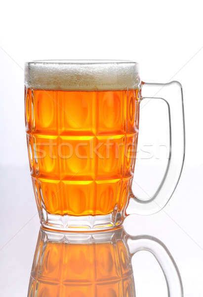 Cerveza taza vidrio aislado blanco fiesta Foto stock © Akhilesh