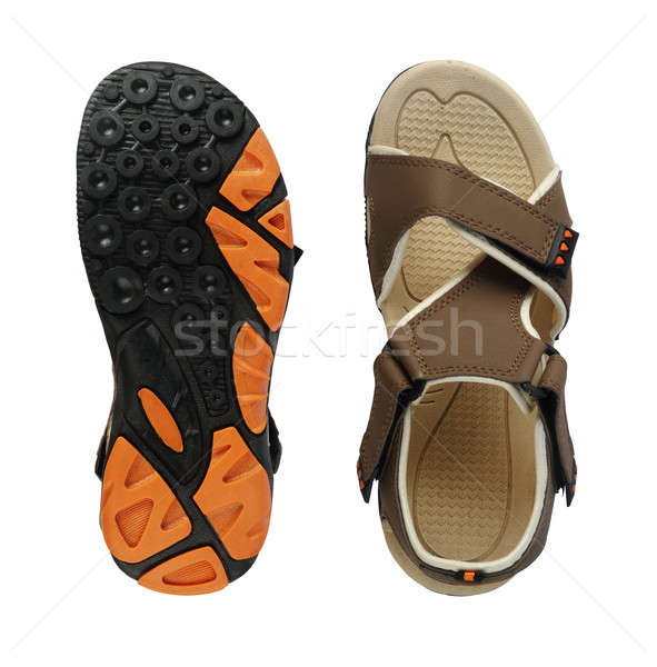 Men's Sandal Footwear Top and Sole on White Background Stock photo © Akhilesh