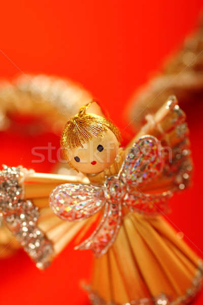 little angel in red background Stock photo © Akhilesh