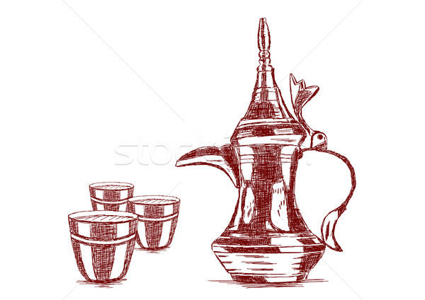 Starych stylu arabskie kawy puli Zdjęcia stock © Akhilesh
