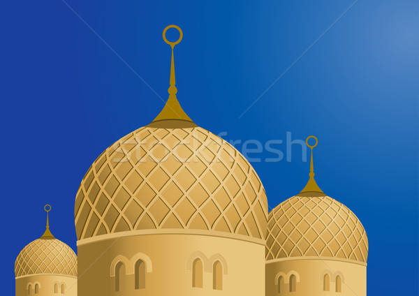 Mosque and Blue Sky - Vector Illustration Stock photo © Akhilesh