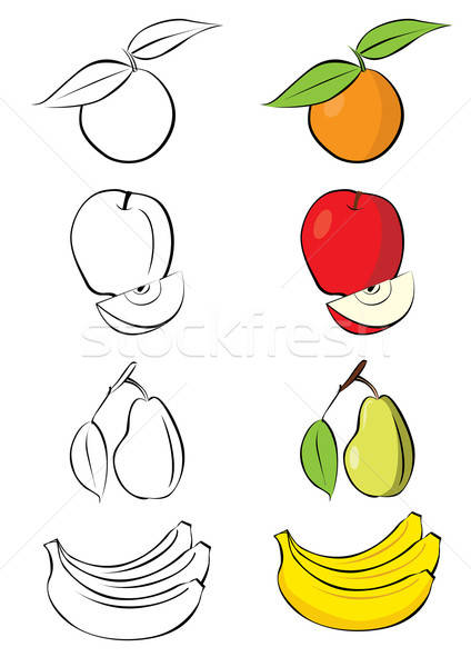 Vector illustration of different fruits Stock photo © Akhilesh